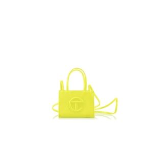 Telfar Mini Tote in Neon Yellow Leather